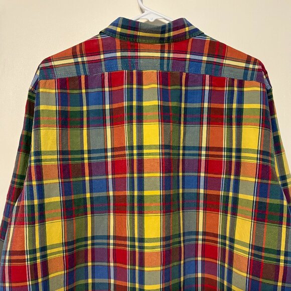 Ralph Lauren Polo Men's L/S 2-Pocket Linen-Silk Button-Down Shirt XL Plaid - Picture 5 of 9